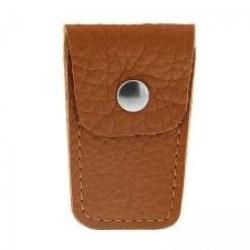 Etui cuir camel pour ciseaux pliants « NOGENT », HB 520, 10 cm inox (Réf. 6842).