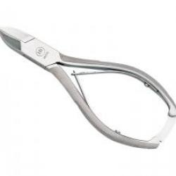Pince HB à ongles 14 cm, acier français inox, mors concaves, branches quadrillées