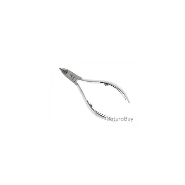 Pince HB  ongles ouverte, acier inox bross, mors concaves effils, double ressort, 12 cm.