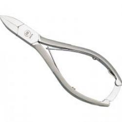 Pince HB à ongles incarnés 15 cm, acier français inox, mors droits, branches quadrillées