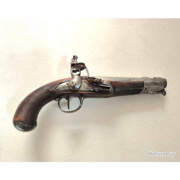 Pistolet de gendarmerie / cavalerie  silex - fin XVIIIe / dbut XIXe sicle