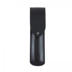 Etui dovo cuir noir pour rasoir droit.