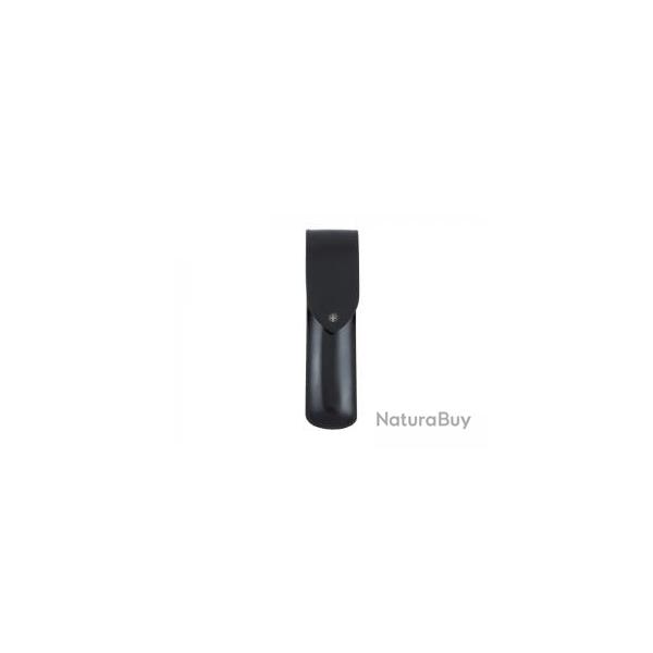 Etui dovo cuir noir pour rasoir droit.