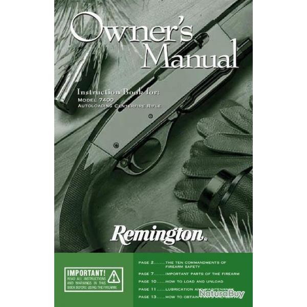 notice REMINGTON 7400 (envoi par mail) - VENDU PAR JEPERCUTE (m2493)