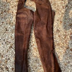 Chaps sur-pantalon cuir C. Godefroy Dupont Taille 2 Equitation chasse