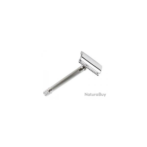 Rasoir de scurit Merkur  peigne ferm, manche extra-long, mtal chrom, vis courte.