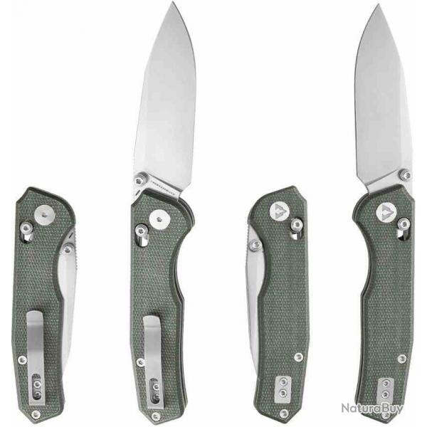 Couteau CMB Made Knives Explore Lame Acier 14C28N Manche Micarta OD Axis Lock KIVT CMB18A