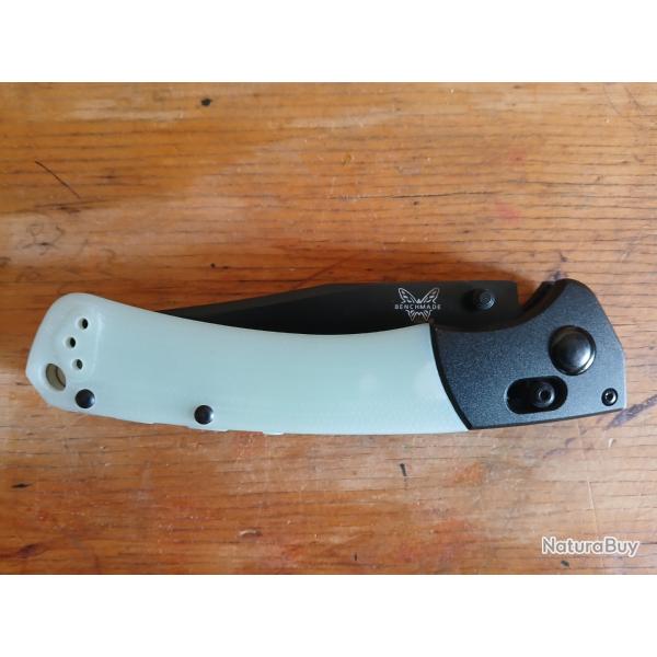 Couteau pliant Benchmade crooked river rare dition spciale manche G10 vert clair
