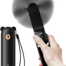 Ventilateur portatif avec batterie de secours 4500 mAh, autonomie maximale de 37 heures - USB-Noir