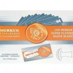 Boîte de 100 lames « MERKUR » inox (10 paquets de 10 lames classiques).