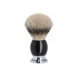 Blaireau MUHLE « SOPHIST », pur argenté (silvertip badger), monture résine noir.