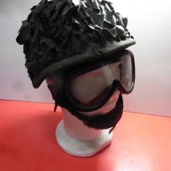 Casque de Para RPIMA avec couvre casque feuillage et lunettes de saut - Armée Française