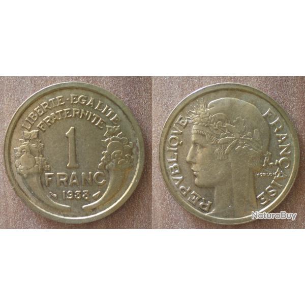 France 1 Franc 1938 Morlon Tete de Laurier Francs Frc Frcs