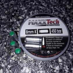 Lot de cinq cartouches à blanc 8 mm pak