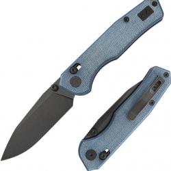 Couteau CMB Made Knives Explore Lame Acier 14C28N BLK Manche Micarta Blue Axis Lock KIVT CMB18E