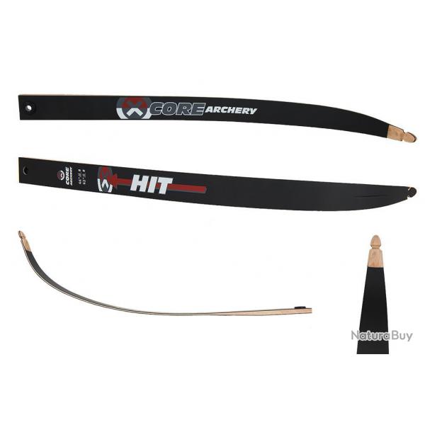Branches recurve Core Hit en bois et fibre de verre 68 pouces et 26 lbs si poigne de 24", 64 pouces