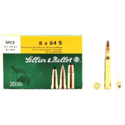 Cartouche Sellier & Bellot calibre 8X64 S spce 196 grs 12.7g X20