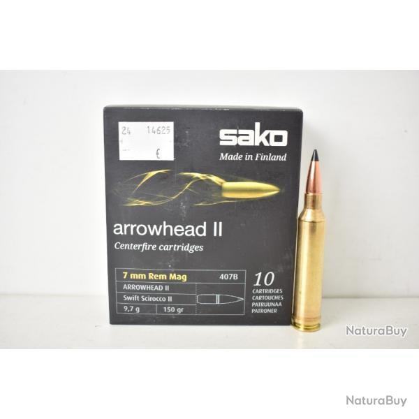 Cartouche SAKO calibre 7 RM ARROWHEAD II 150grs x10