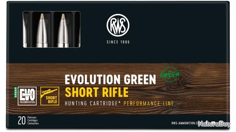 Cartouche RWS CTG calibre 308 WIN EVO GREEN SRPL 9g/139Ggrs x20 - Balles Calibre 308 Winchester