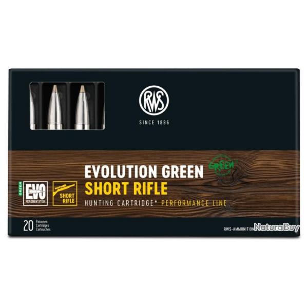 Cartouche RWS CTG calibre 308 WIN EVO GREEN SRPL 9g/139Ggrs x20