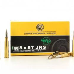 Cartouche RWS calibre 8X57JRS EVO GREEN 9g 139grs x20