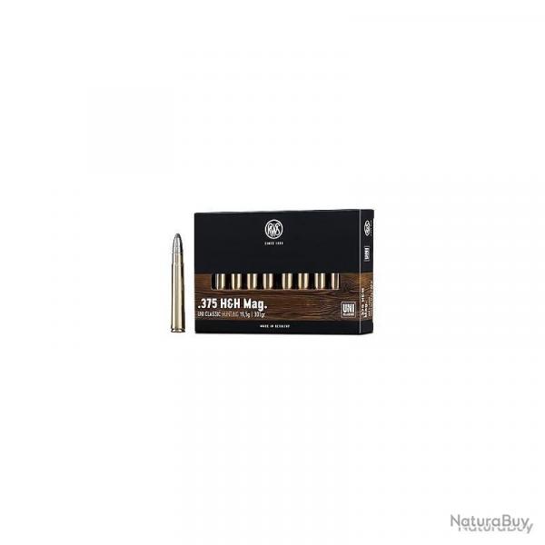 Cartouche RWS calibre 375 H&H UNI 19.5g 301grs x20