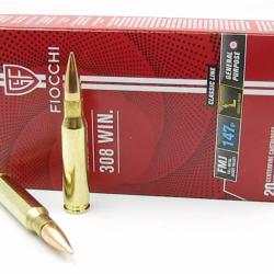 CARTOUCHE FIOCCHI calibre 308 WIN FMJ 147GR x20