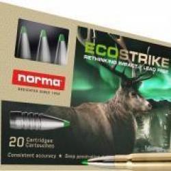 CARTOUCHE NORMA calibre 9.3X62 16.2G ECOSTRIKE SANS PLOMB 250grs x20