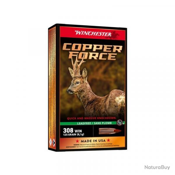 CARTOUCHE WINCHESTER 30-06 COOPER FORCE 125grs SANS PLOMB x20