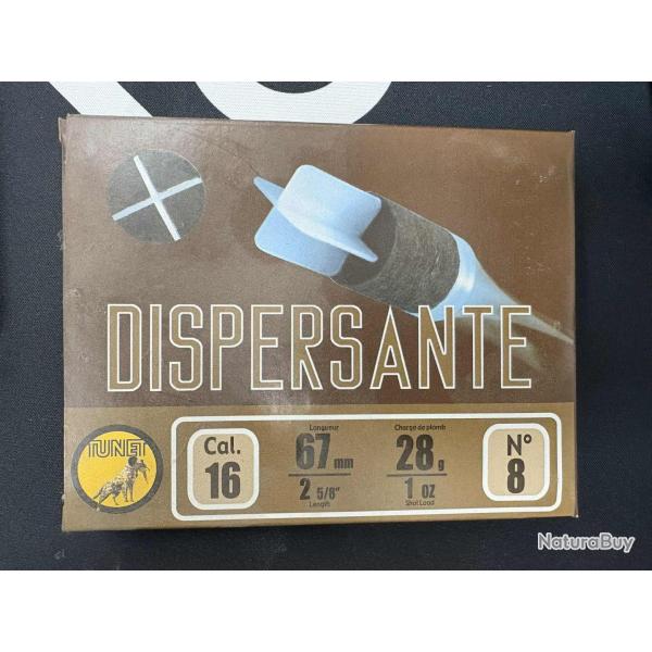 CARTOUCHES TUNET calibre 16/67mm DISPERSANTE n8 x10