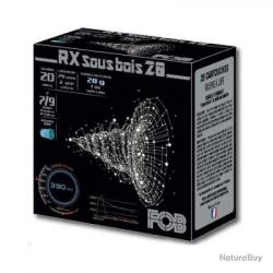 CARTOUCHES FOB RX SOUS BOIS CALIBRE 20/70mm N°8/10 28g BOURRE À JUPE x25