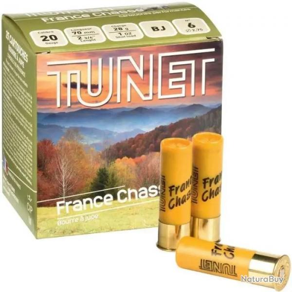 CARTOUCHE TUNET calibre 20/70mm FRANCE CHASSE 28g BJ n7 x25