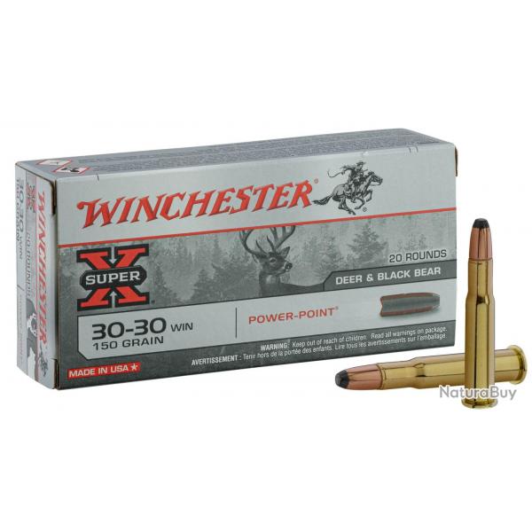 CARTOUCHES WINCHESTER 30-30win 150Grs jacketed HOLLOW POINT x20