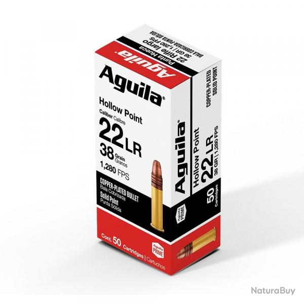 CARTOUCHE AGUILA HOLLOW POINT CALIBRE 22LR HV 38GR X20