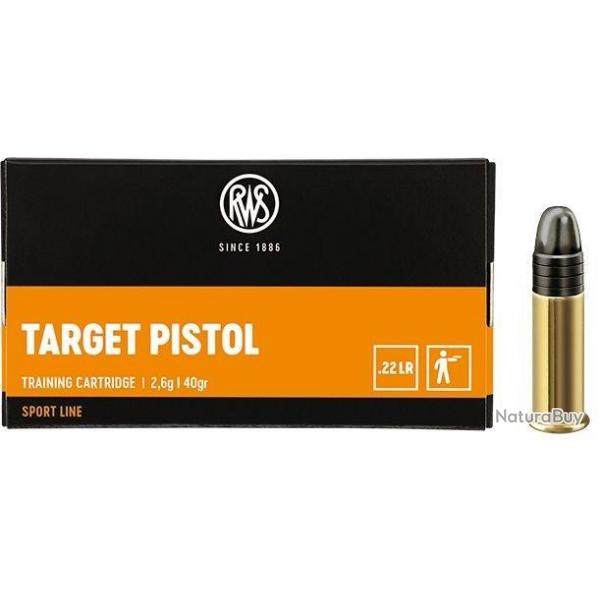 CARTOUCHE RWS TARGET PISTOL CALIBRE 22LR /50