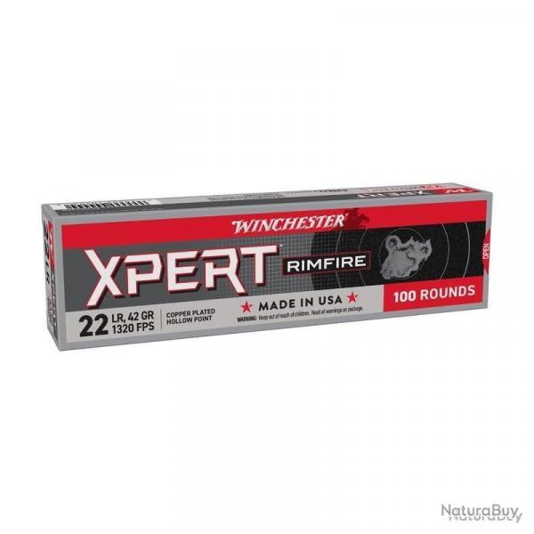 CARTOUCHE WINCHESTER XPERT CALIBRE 22LR 42GR COPPER LATED HP X 100