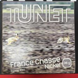 CARTOUCHES TUNET FRANCE CHASSE nickel calibre 12/70 36g bj n°4 nickelé x25