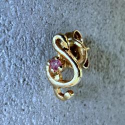 Boucle d'oreille unique en or massif 18 carats - clé de sol - musique