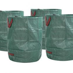 Sacs à déchets de jardin 4 pcs vert 66 x 66 x 83,5 cm polypropylène pratique rangement pliable