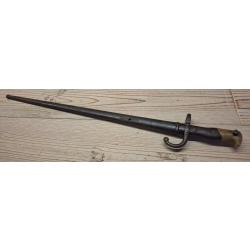 Baïonnette Gras M1874 "Tulle 1880" fourreau au numéro