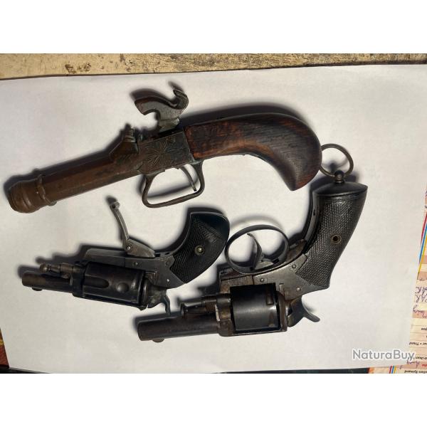 Lot pistolet/revolver pour pices/deco