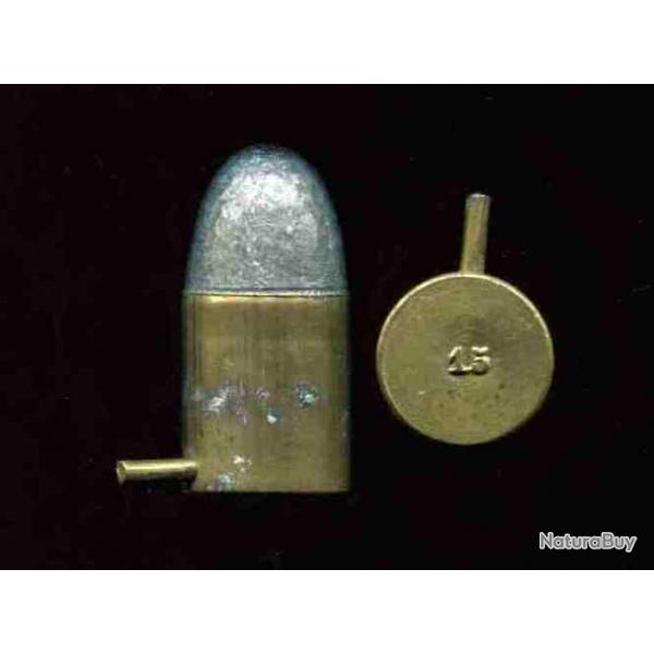 15 mm  broche ultra courte - RA1Re - tui laiton de 17.5 mm - marquage en relief : 15