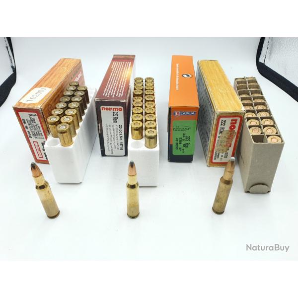 LOT DE 75 MUNITIONS CALIBRE 222REM - SP