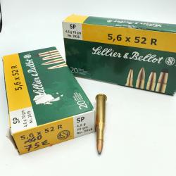 LOT DE 40 MUNITIONS SELLIER BELLOT CALIBRE 5.6X52R - SP
