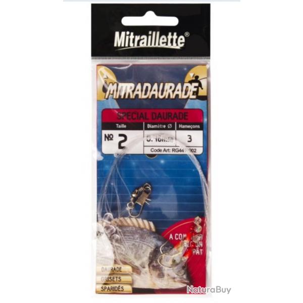 Bas de ligne mer ragot mitraillette mitradaurade N2 0,46mm X3