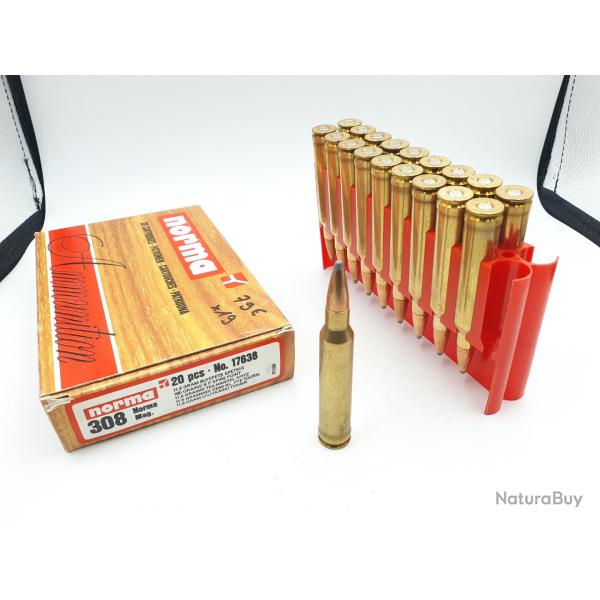 BOITE DE 19MUNITIONS NORMA CAL. 308NORMA MAGNUM  - SP 180GR