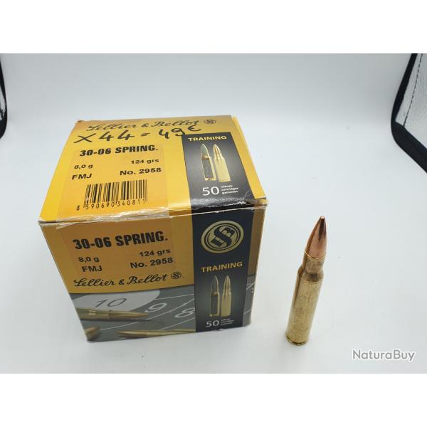 LOT DE 44 MUNITIONS SELLIER BELLOT CALIBRE 30-06 - FMJ