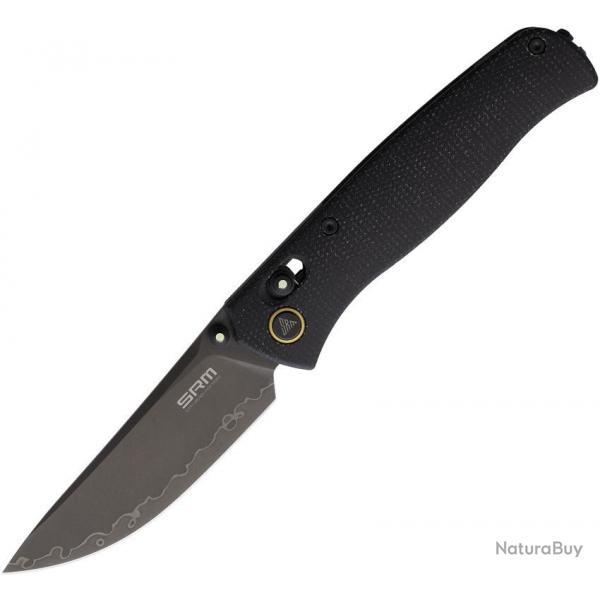 Couteau SRM Medal Lame Acier Laminated 140Cr Manche Black Micarta Ambi-Lock SRM255LMB2
