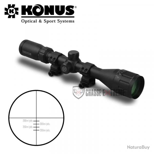 Lunette KONUS Fighter 4-12x40 A.O. Ret Balistique