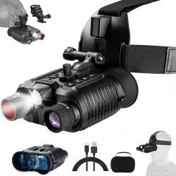 Jumelles Vision Nocturne NV8160 - Full HD 1080P Photos 12MP Ecran 2,7" tir 400m Casque Monté & US-C